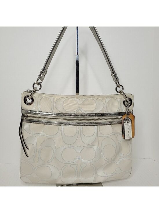 Coach Handbags - Coach Poppy Metallic Signature C's Sateen Jacquard Shoulder Tote A1293-19131
